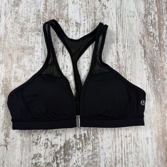 Women's Ladies Lululemon Seek The Heat Sport Bra Workout Black Yoga Size 8 - Picture 1 of 7